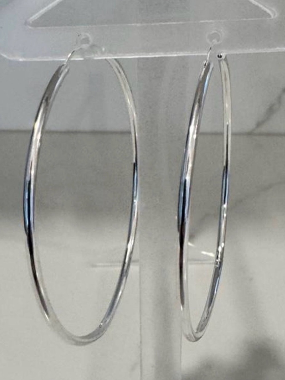 High Quality Sterling Silver 2” Med/Large Thin Hoop Earrings – Y2K